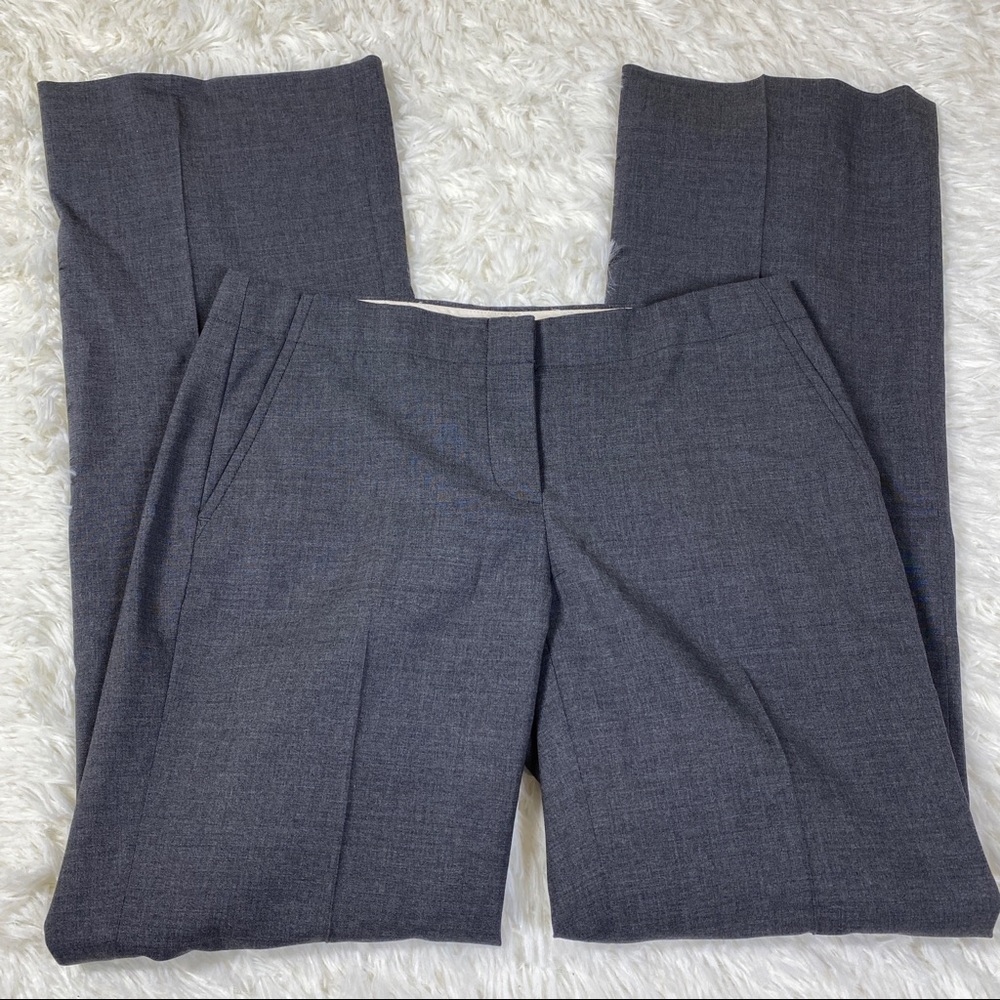 J Crew Wool Blend City Fit Gray Trouser Pants Flare Leg Size 4